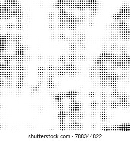 Abstract halftone background. Texture of dots of ink. Monochrome vector grunge pattern black and white
