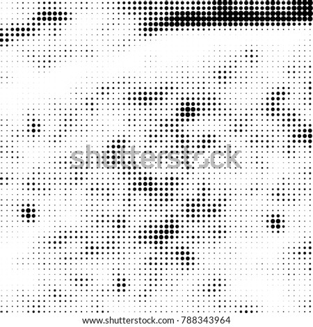 Abstract halftone background. Texture of dots of ink. Monochrome vector grunge pattern black and white