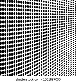 Abstract halftone background. Texture monochrome wave of points. Futuristic pattern for design and printing. Vintage pop art poster, badges