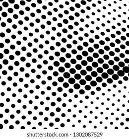 Abstract halftone background. Texture monochrome wave of points. Futuristic pattern for design and printing. Vintage pop art poster, badges