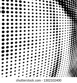 Abstract halftone background. Texture monochrome wave of points. Futuristic pattern for design and printing. Vintage pop art poster, badges