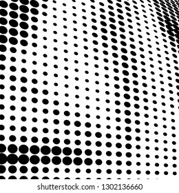 Abstract halftone background. Texture monochrome wave of points. Futuristic pattern for design and printing. Vintage pop art poster, badges