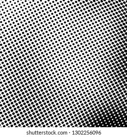 Abstract halftone background. Texture monochrome wave of points. Futuristic pattern for design and printing. Vintage pop art poster, badges