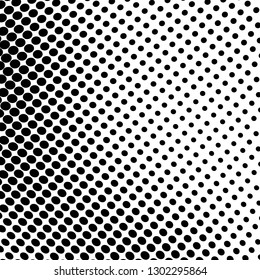 Abstract halftone background. Texture monochrome wave of points. Futuristic pattern for design and printing. Vintage pop art poster, badges