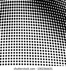 Abstract halftone background. Texture monochrome wave of points. Futuristic pattern for design and printing. Vintage pop art poster, badges