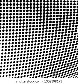 Abstract halftone background. Texture monochrome wave of points. Futuristic pattern for design and printing. Vintage pop art poster, badges