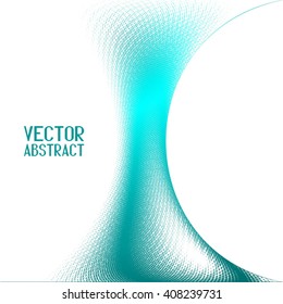 Abstract Halftone Background. Turquoise Dots Pattern. Vector Illustration