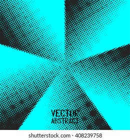 Abstract Halftone Background. Turquoise Dots Pattern. Vector Illustration