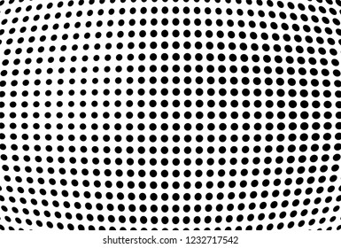 Abstract halftone background of wave points. Chaotic grunge pattern and dots. Vector art texture