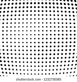 Abstract halftone background of wave points. Chaotic grunge pattern and dots. Vector art texture