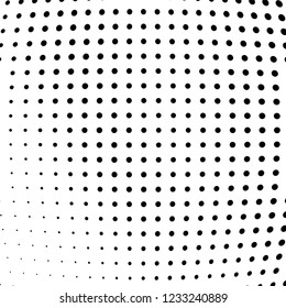 Abstract halftone background of wave points. Chaotic grunge pattern and dots. Vector art texture