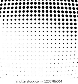 Abstract halftone background of wave points. Chaotic grunge pattern and dots. Vector art texture