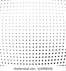 Abstract halftone background of wave points. Chaotic grunge pattern and dots. Vector art texture