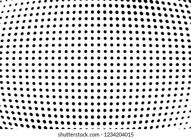 Abstract halftone background of wave points. Chaotic grunge pattern and dots. Vector art texture