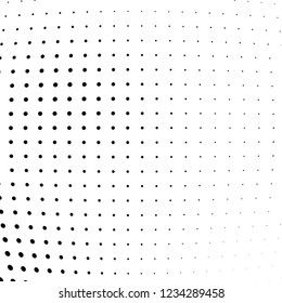 Abstract halftone background of wave points. Chaotic grunge pattern and dots. Vector art texture