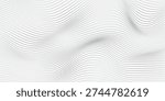 Abstract halftone background with wavy surface made of gray dots on white. eps 10