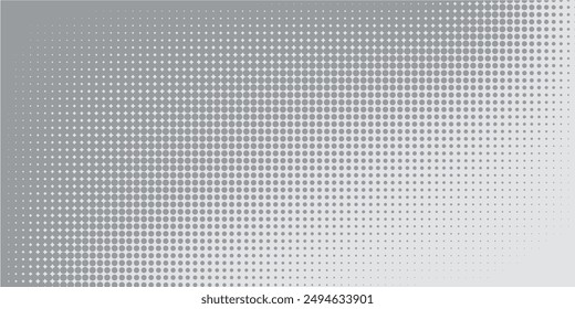 Abstract halftone background with wavy surface made of gray dots on white eps 10