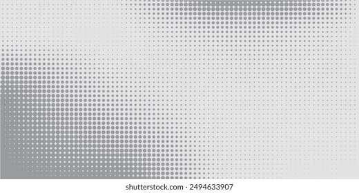 Abstract halftone background with wavy surface made of gray dots on white eps 10