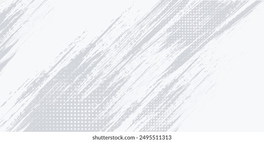 Abstract halftone background with wavy surface made of gray dots on white