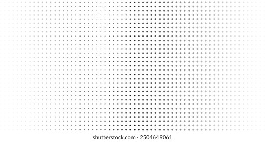 Abstract halftone background with wavy surface made of gray dots on white. vector ilustration