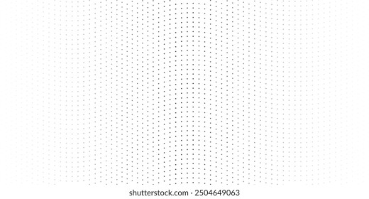 Abstract halftone background with wavy surface made of gray dots on white. vector ilustration