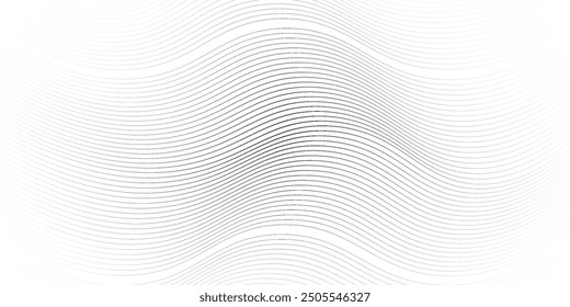 Abstract halftone background with wavy surface made of gray dots on white	
