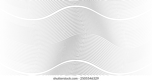 Abstract halftone background with wavy surface made of gray dots on white	
