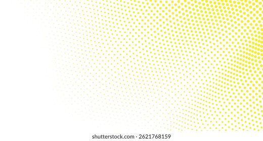 Abstract halftone background with wavy surface made of yellow dots on white modern dots background modern
