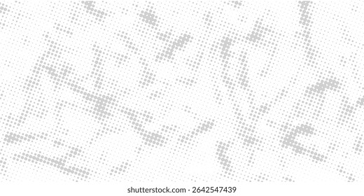 Abstract halftone background with wavy surface made of gray dots on white. vector ilustration