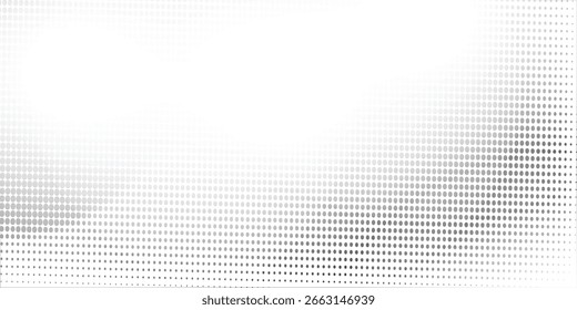Abstractas fondo de semitono con superficie ondulada hecha de puntos grises sobre fondo blanco de puntos modernos moderno moderno
