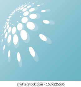
Abstract halftone background of white circles. Vector design element