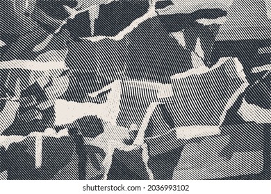 Abstract halftone background in woodcut style. vector illustration
