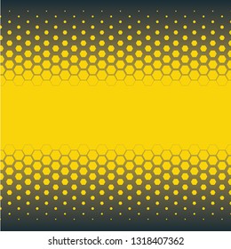 Abstract halftone background. Yellow navy gradient background with dots. Vector