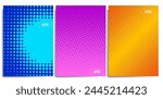 abstract half-tone backgrounds with minimal covers design, grunge point perforated halftone templates, color gradient backgrounds for brochure and magazine designs