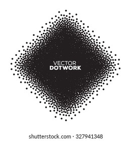 Abstract Halftone Backgrounds. Vector Dotwork Illustration.