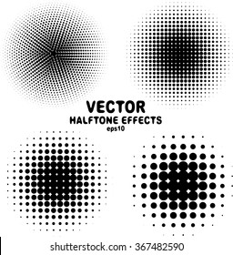 Abstract Halftone Backgrounds. Vector Dotwork Illustration