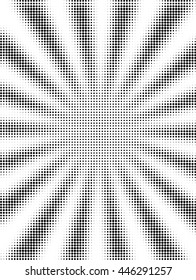 Abstract halftone backgrounds. Vector illustration. Starburst shape mask.