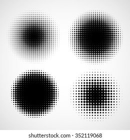 Abstract Halftone Backgrounds. Vector Set of Isolated Modern Design Element