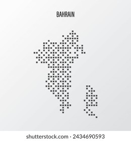 Mapa abstracto de Bahréin en semitono aislado sobre fondo blanco. Ilustración de vector