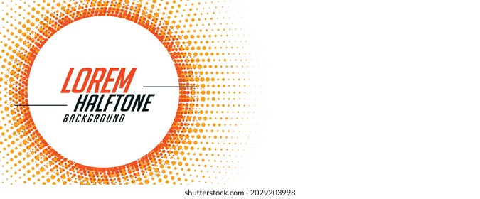 banner abstracto de medio tono de estilo circular naranja