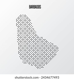 Abstrakte Halbton Barbados Karte isoliert auf weißem Hintergrund. Vektorgrafik