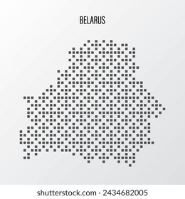 Mapa de Bielorrusia de medio tono abstracto aislado sobre fondo blanco. Ilustración de vector