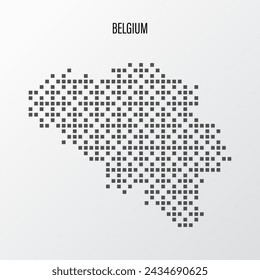 Abstract halftone Belgium map isolated on white background. Vector illustration