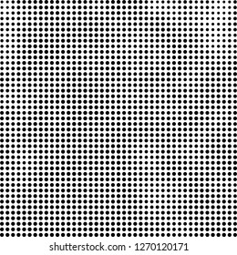 Abstract halftone. Black dots on white background. Chaotic monochrome texture