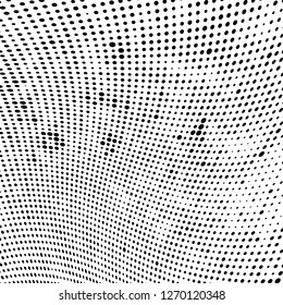 Abstract halftone. Black dots on white background. Chaotic monochrome texture
