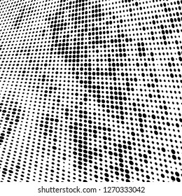 Abstract halftone. Black dots on white background. Chaotic monochrome texture