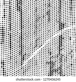 Abstract halftone. Black dots on white background. Chaotic monochrome texture