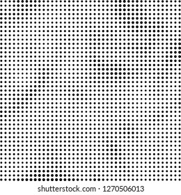 Abstract halftone. Black dots on white background. Chaotic monochrome texture