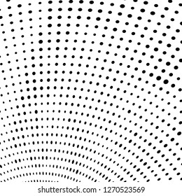 Abstract halftone. Black dots on white background. Chaotic monochrome texture