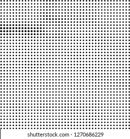 Abstract halftone. Black dots on white background. Chaotic monochrome texture